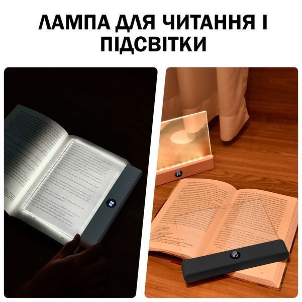 Светодиодная лампа для чтения, 3 режима, регулировка яркости, таймер Черная 117368 фото