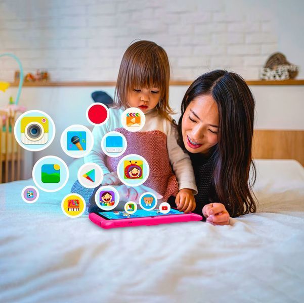 Планшет детский Q Kids Tablets 2/32Гб 4000 мАч с защитным чехлом Android для детей для игр Розовый 116268 фото