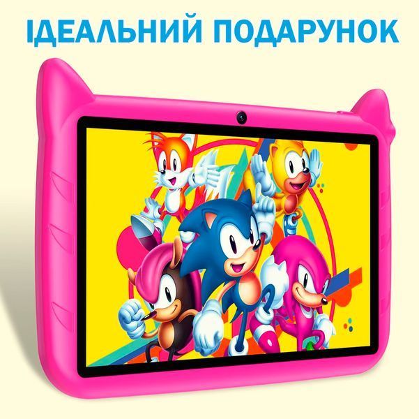 Планшет детский Q Kids Tablets 2/32Гб 4000 мАч с защитным чехлом Android для детей для игр Розовый 116268 фото