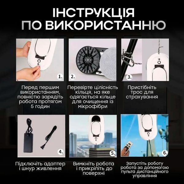Розумний Робот для миття вікон Робот-пилосос з пультом дистанційного керування Робот мийник для вікон 117377 фото