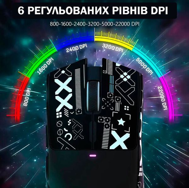 Мишка Ігрова Безпровідна Attack Shark X11 Black 22000 DPI PAW3311 із зарядною догстанцією RGB підсвіткою Чорна 116269 фото