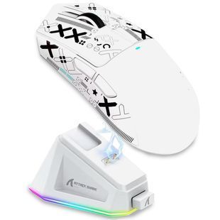 Мышка Игровая Беспроводная Attack Shark X11 22000 DPI PAW3311 с зарядной догстанцией RGB подсветкой Белая 116272 фото