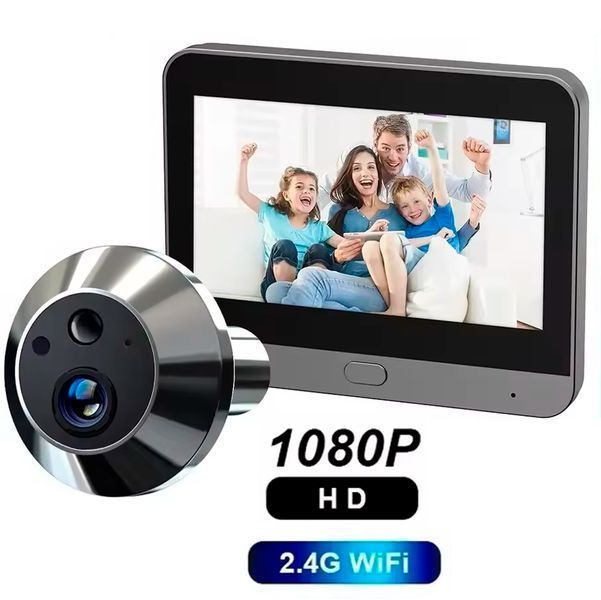 Дверной глазок Беспроводной Tuya Smart 1080P Wi-Fi с 4.3&rdquo;дисплеем и камерой ночного видения 116492 фото