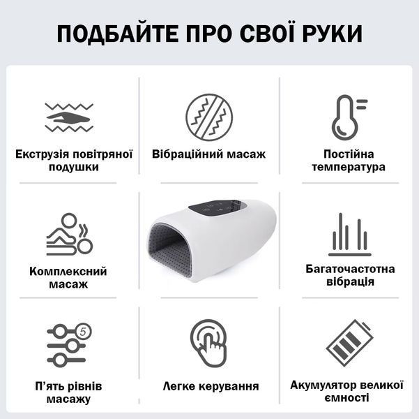 Графен для снятия усталости и боли в руках Электрический Массажер с 5 уровнями воздушной компрессии и нагревания 116705 фото