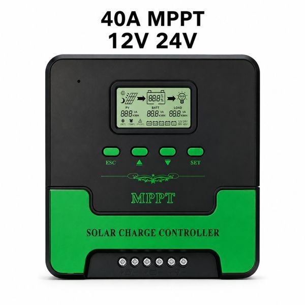 Контроллер заряда солнечной батареи 40A MPPT 12V/24V, LCD и Dual USB 117451 фото