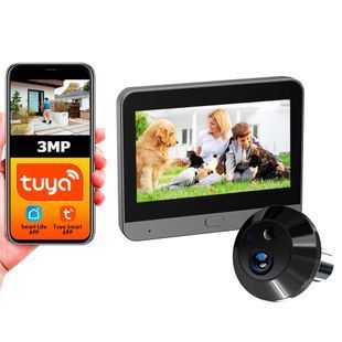 Умный Дверной Глаз Tuya Smart 1080P с 4.3" дисплеем и 3MP HD камерой Черный 117060 фото