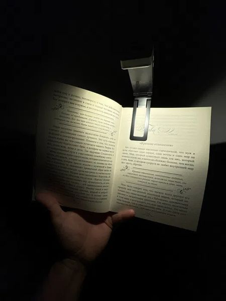 Лампа LED для ночного чтения 3 режима Лампа-закладка для книг Лед Черный 116355 фото