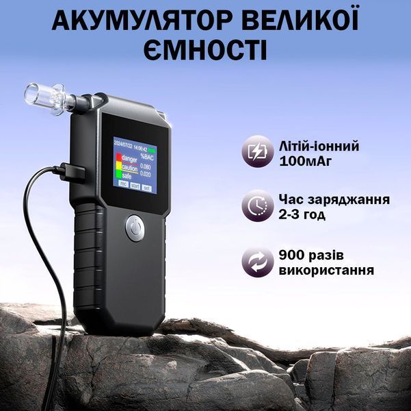 Профессиональный алкотестер + 10 мундштуков SZEEK EK925 с полупроводниковым сенсором 500 мАч 117516 фото