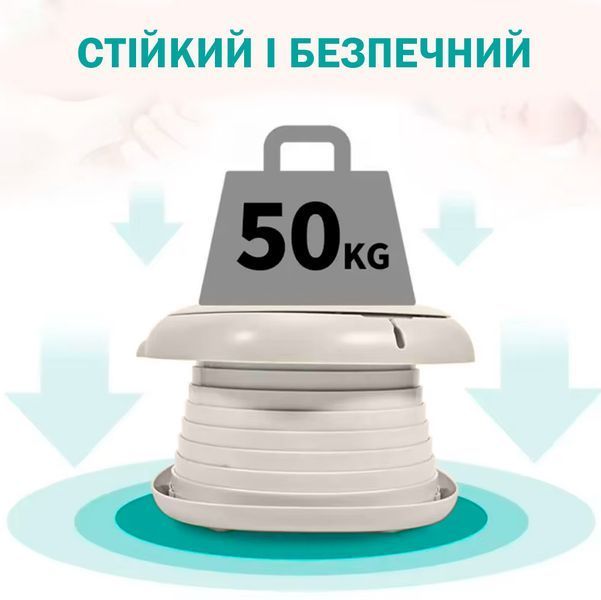Портативный дорожный горшок для детей до 50 кг. + Чехол и Рулон пакетов Grey 116356 фото