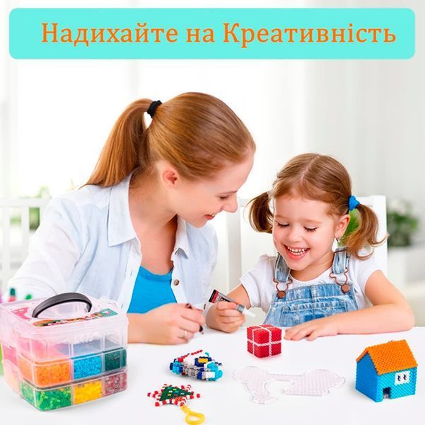 Термомозаика для рукоделия Большой набор 10600 шт в кейсе с трафаретами и аксессуарами 116410 фото