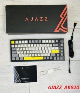 Клавиатура Механическая ведущая AJAZZ AK820 с RGB подсветкой Универсальная Черно-Серый 116450 фото