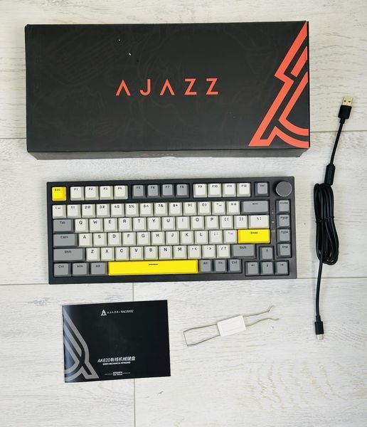 Клавиатура Механическая ведущая AJAZZ AK820 с RGB подсветкой Универсальная Черно-Серый 116450 фото