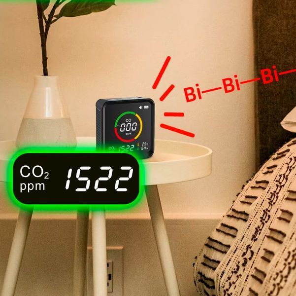 Детектор угарного газа PTH-9E CO / CO2 детектор с мониторингом температуры и влажности 117083 фото