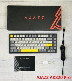 Клавиатура беспроводная механическая AJAZZ AK820 Pro Bluetooth 5.1/2.4G с дисплеем /RGB подсветкой Универсальная Черно-Серый 116452 фото