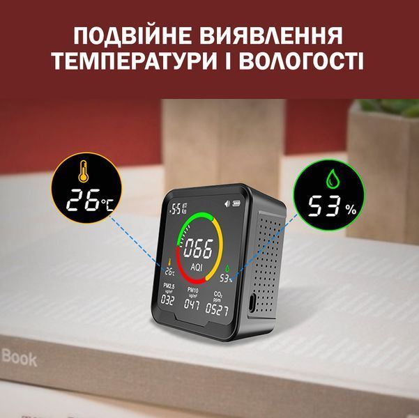 Детектор CO2 PTH-9A детектор углекислого газа с мониторингом температуры и влажности 117085 фото