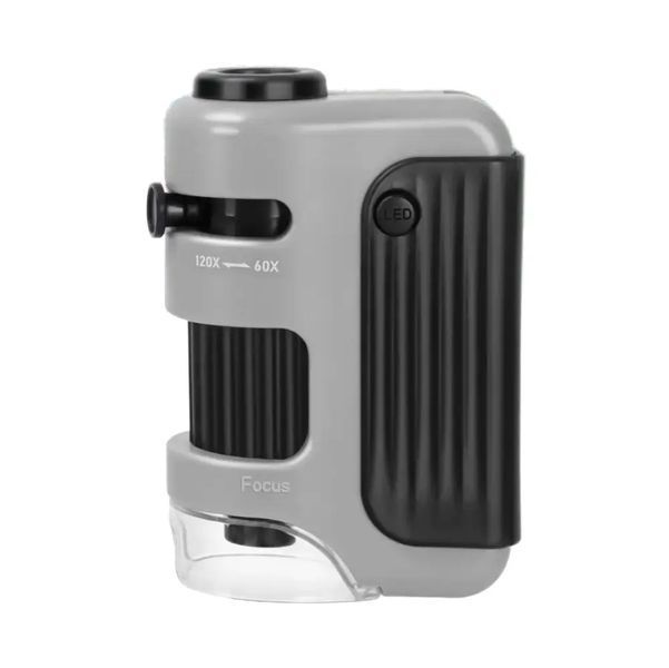Карманный детский микроскоп Posket Microscope 60x-120x с LED подсветкой Обучающий для наблюдения 116729 фото