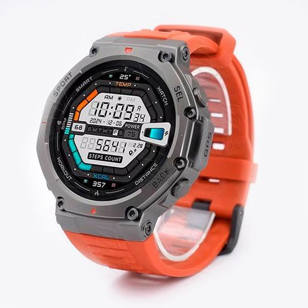 Смарт Часы T REX 3 GPS, 5ATM, с компасом, барометром, экран 1,43" HD AMOLED 500 mAh Коричневий ремешок 117196 фото